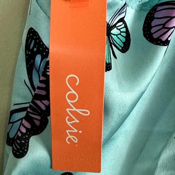 NWT Colsie Pajama Tank Top Womens S Pastel Blue Butterfly Print Whimsy Kidcore - Picture 6 of 6